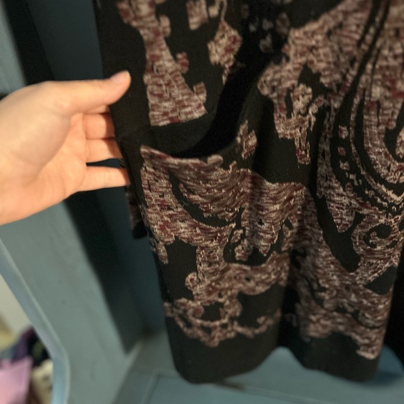 Free People Modern Love Mini Dress Black Paisley Jacquard Sweater Dress Sz S - Picture 5 of 12